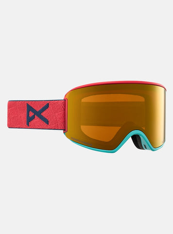 ANON Women's WM3 Goggles 2024 with Bonus Lens and MFI Face Mask - Coral