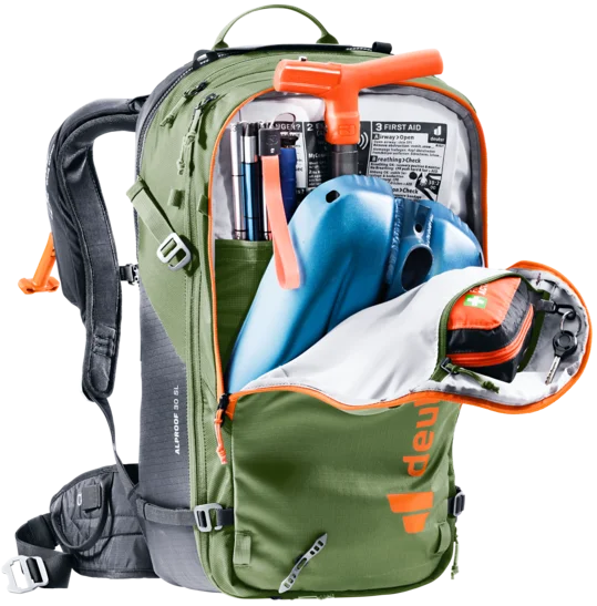 Deuter Alproof 32 with E2 Avalanche backpack 2025 - Khaki Black