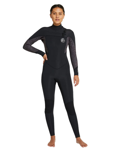 O'NEILL Women's Bahia 4/3mm Steamer Chest Zip Wetsuit 2023 - Black Night Reef