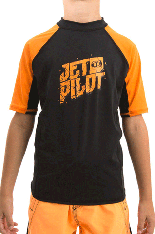 JetPilot Youth Short Sleeve Rashie Orange