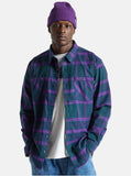 Burton Favorite Long Sleeve Flannel 2025 - Deep Emerald Imperial Purple Plaid
