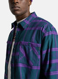 Burton Favorite Long Sleeve Flannel 2025 - Deep Emerald Imperial Purple Plaid