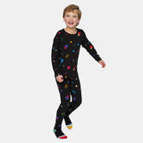Le Bent Kids Confetti Midweight Raglan Top - Black Confetti