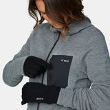 Le Bent Heavyweight Grid Fleece Glove Liner - Black