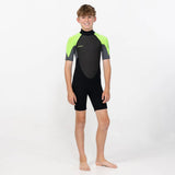 O'NEILL Boy's Reactor 2mm Short Sleeve Spring Suit Back Zip 2026/27 - Lime Black