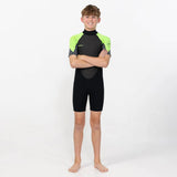 O'NEILL Boy's Reactor 2mm Short Sleeve Spring Suit Back Zip 2026/27 - Lime Black