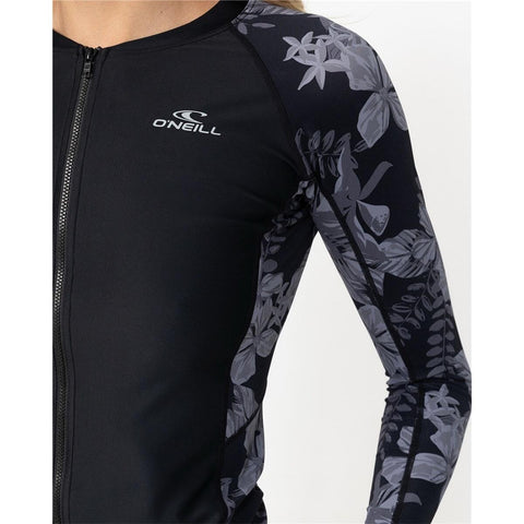O'Neill Women's Laney Front Zip Long Sleeve Rash Vest 2026/27 - Tropic Noir