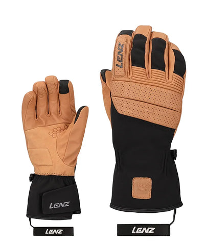 LENZ Ski Gloves Mens - Brown/Black