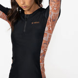 O'Neill Women's Bahia 1/4 Zip Long Sleeve Rash Vest 2026/27 - Tangerine Tile