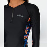 O'Neill Women's Bahia 1/4 Zip Long Sleeve Rash Vest 2026 - Tropic Texta