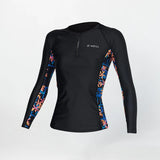 O'Neill Women's Bahia 1/4 Zip Long Sleeve Rash Vest 2026 - Tropic Texta