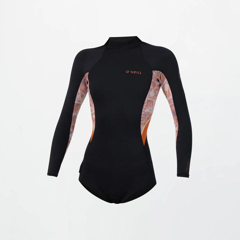 O'NEILL Women's Bahia 2mm Long Sleeve Mid Spring Suit Back Zip 2026/27 - Tangerine Tile