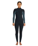 O'Neill Women's Hyperfreak Fire 4/3MM Chest Zip Steamer Wetsuit 2023 - Black/Shade