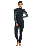 O'Neill Women's Hyperfreak Fire 4/3MM Chest Zip Steamer Wetsuit 2023 - Black/Shade