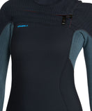 O'Neill Women's Hyperfreak Fire 4/3MM Chest Zip Steamer Wetsuit 2023 - Black/Shade