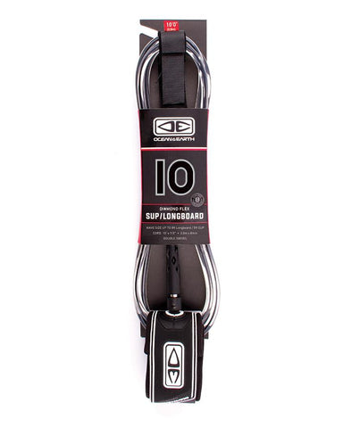 O&E SUP/LONGBOARD REGULAR 10'0" LEASH - Black
