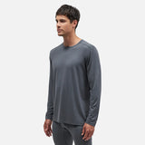 Le Bent Mens Core 200 Crew Base Layer - Petrol Grey