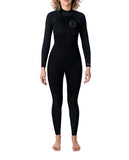Peak Womens Energy FLAT LOCK 3/2mm Back Zip Wetsuit - Black/Black