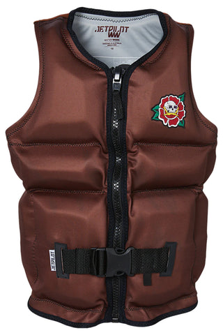 Jetpilot X1 Boys Sublimated Youth Neo Vest 2023 - Coffee