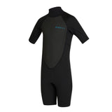O'Neill Youth Factor Back Zip Short Sleeve Spring 2mm Wetsuit - Black