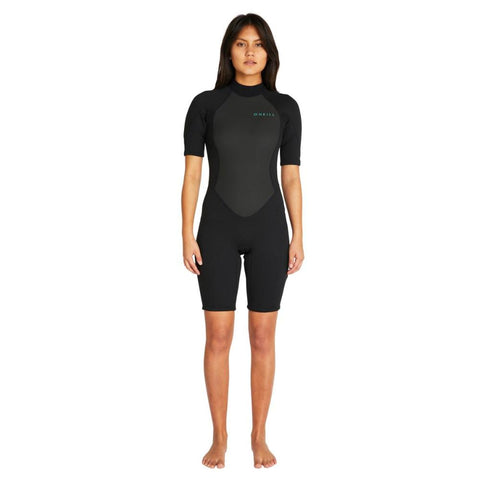 O'Neill Woman's Factor Back Zip Short Sleeve Spring 2mm Wetsuit - Black
