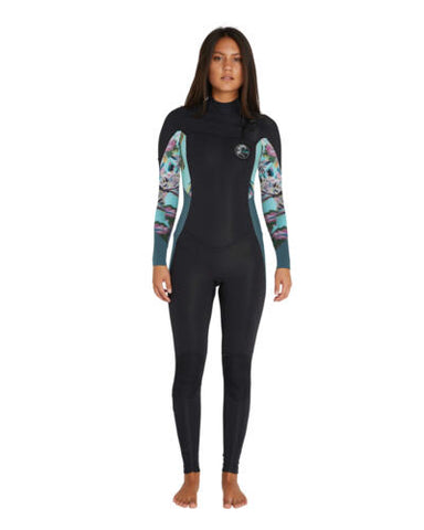 O'NEILL BAHIA 3/2MM CHEST ZIP WOMENS WETSUIT - BLK/ALH/SHD