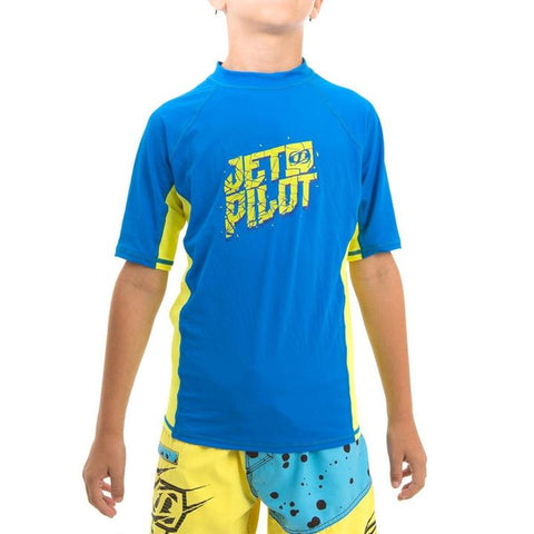 JetPilot Youth Short Sleeve Rashie Blue