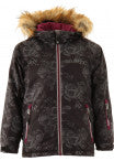 Surfanic Shores Junior Jacket- black rose print