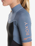 ROXY PROLOGUE 2/2mm Back Zip Youth Short Sleeve Springsuit - CLOUD BLACK/POWDERD GREY/SUNGLOW