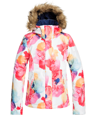Roxy Jet Ski Ladies Jacket "White Aquarel Flowers"