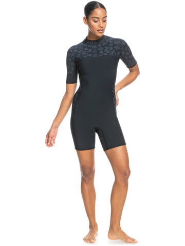 ROXY 2.0 Swell Series Short Sleeve Womens Springsuit - BLACK