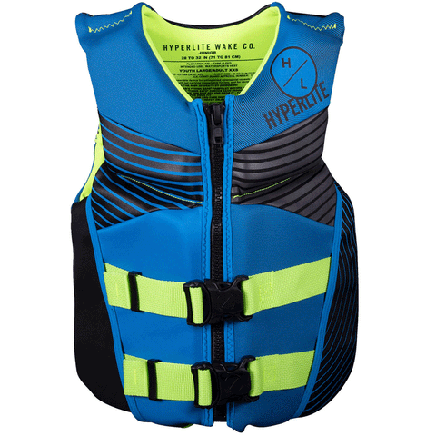 Hyperlite INDY Junior Vest - Blue/Lime