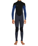 O'Neill Boys  Defender 4/3 Back Zip  Wetsuit - Acid/Ultrablue