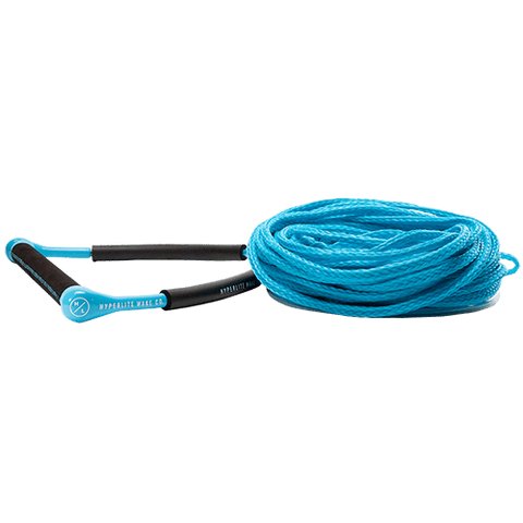 Hyperlite Handle CG with 4-piece PE Line Wakeboard Rope - Blue