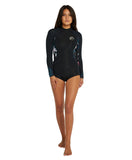 O'NEILL Women's Bahia 2mm Long Arm Mid Spring Suit 2023 - Black Hibiscus